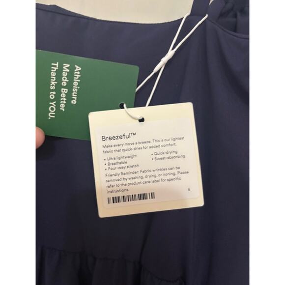 Halara Dress Breezeful High Low Flowy Midi Quick Dry Casual Navy Blue Small NWT - Picture 9 of 10